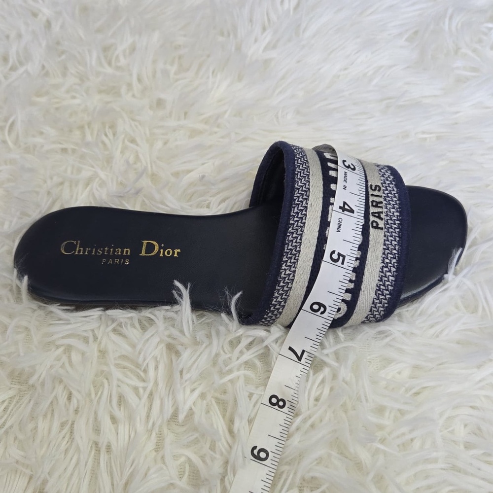 Dior Sandals With Navy Blue Fabric - Picture 8 of 11